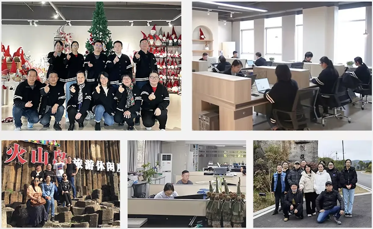 Illustration of a seasonal décor team collaborating on buyer programs