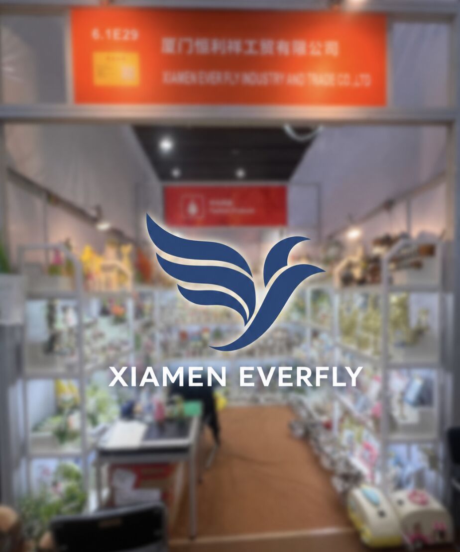 Illustrative China Import and Export Fair (Canton Fair) seasonal décor trade fair scene